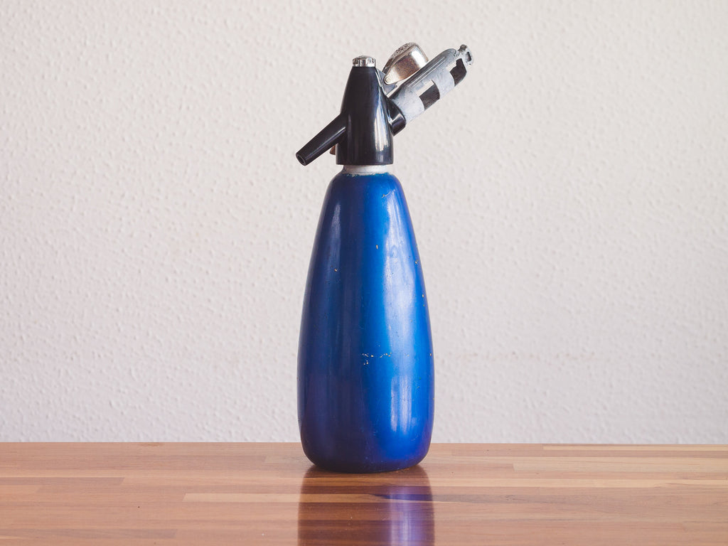 Garrafa Sifão Azul Metálica