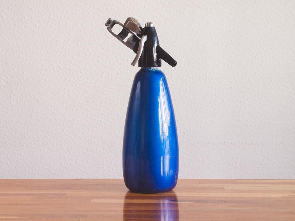 Garrafa Sifão Azul Metálica