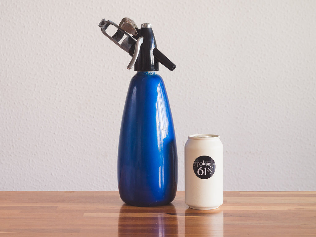 Garrafa Sifão Azul Metálica