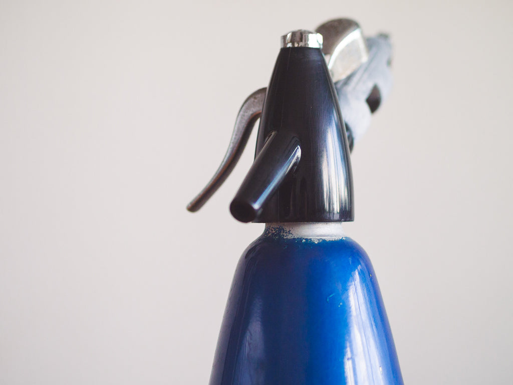 Garrafa Sifão Azul Metálica