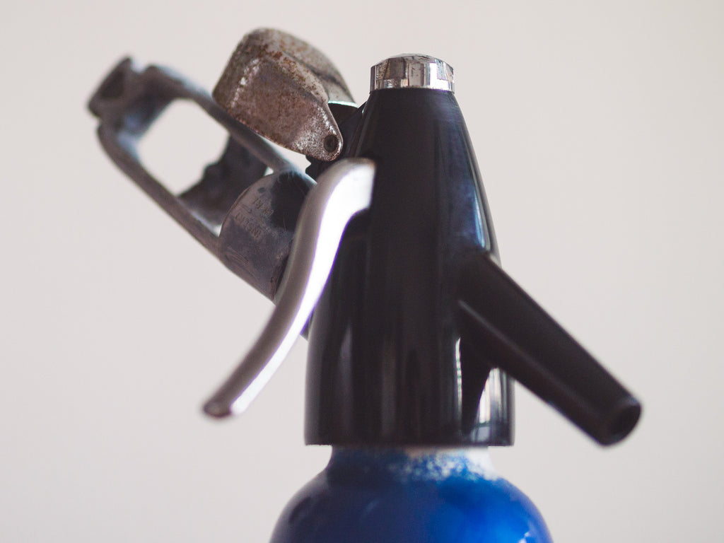 Garrafa Sifão Azul Metálica