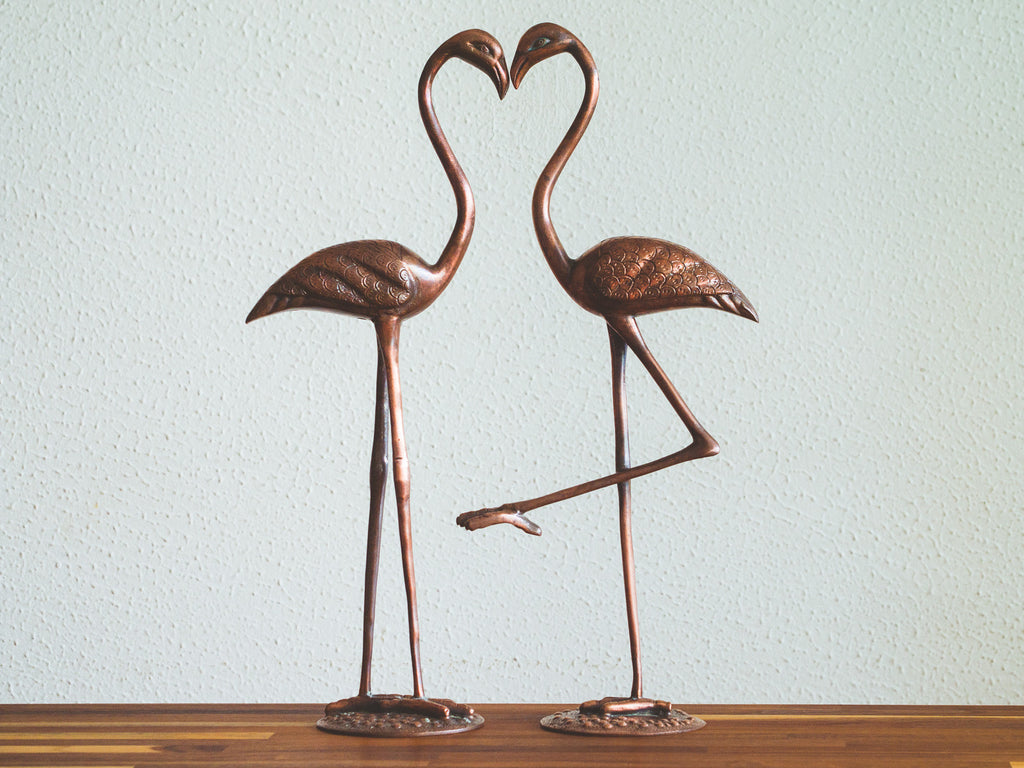 Casal de Flamingos em Cobre