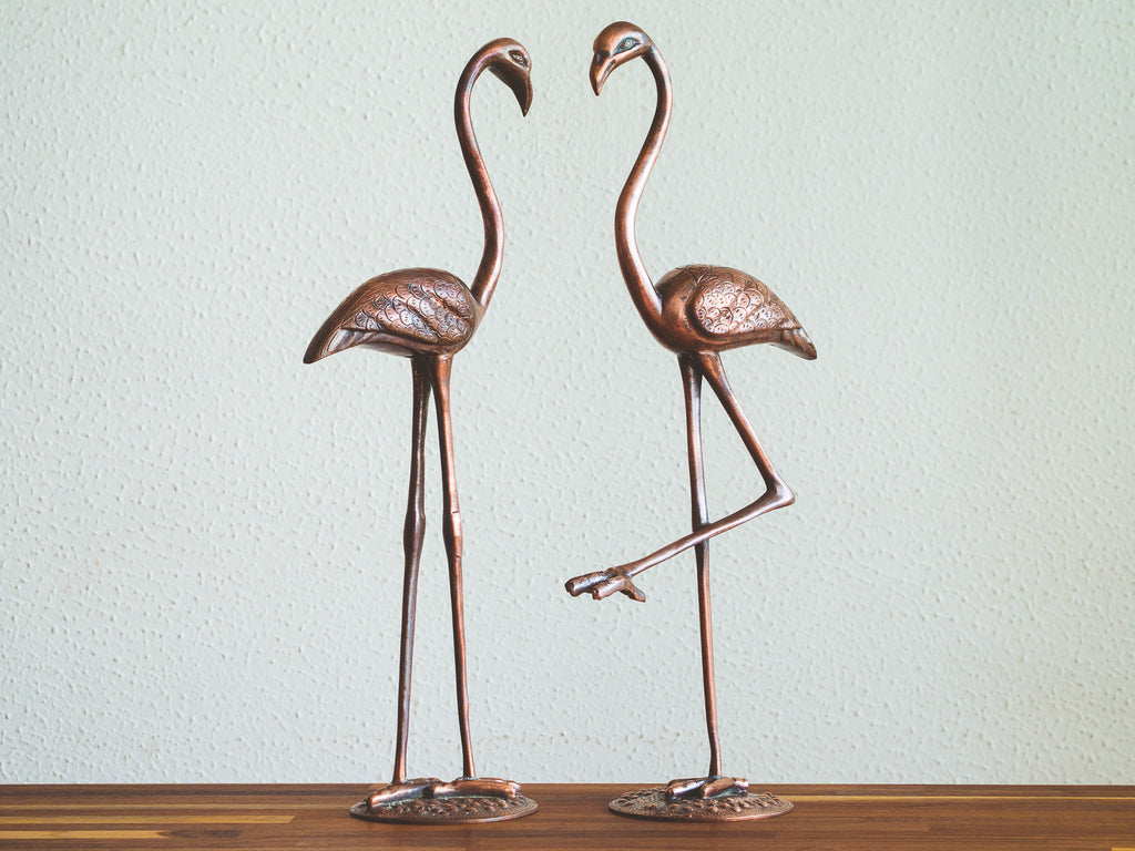 Casal de Flamingos em Cobre