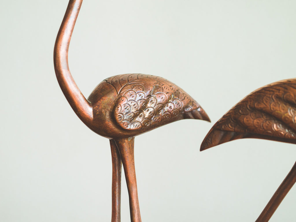 Casal de Flamingos em Cobre