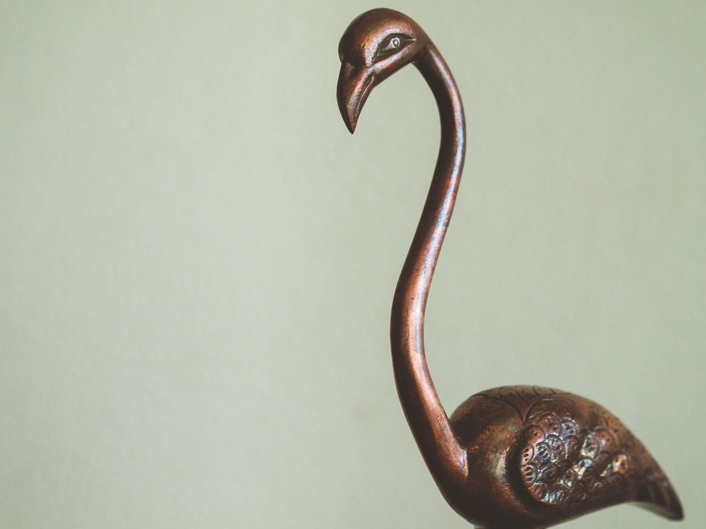 Casal de Flamingos em Cobre
