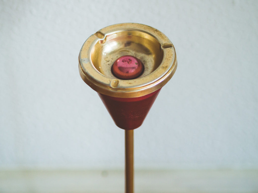Cinzeiro Pedestal Rosa / Ouro