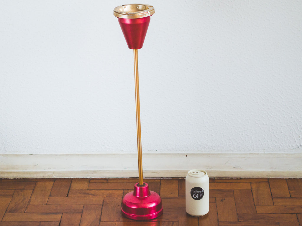 Cinzeiro Pedestal Rosa / Ouro