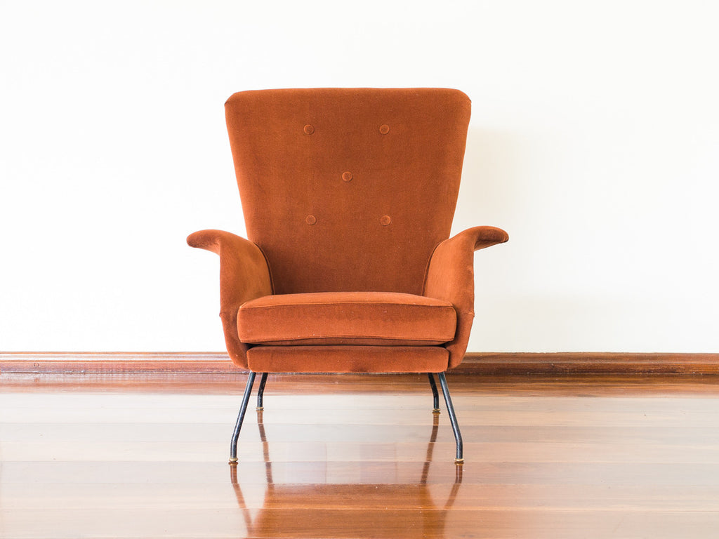 Carlo Hauner | Poltrona em Ferro e Veludo