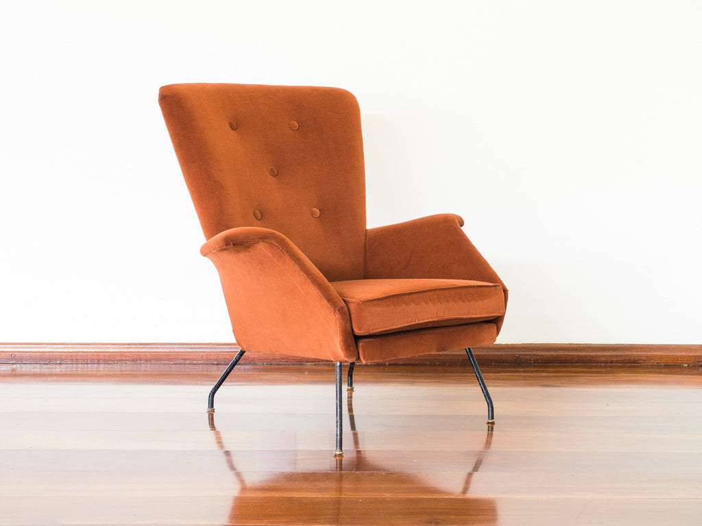 Carlo Hauner | Poltrona em Ferro e Veludo