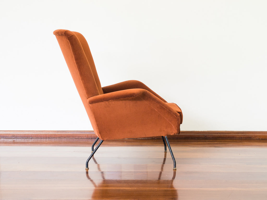 Carlo Hauner | Poltrona em Ferro e Veludo