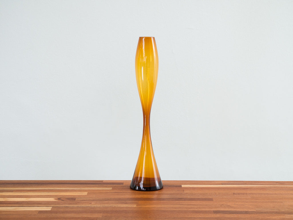 Vaso Âmbar em Vidro Italiano