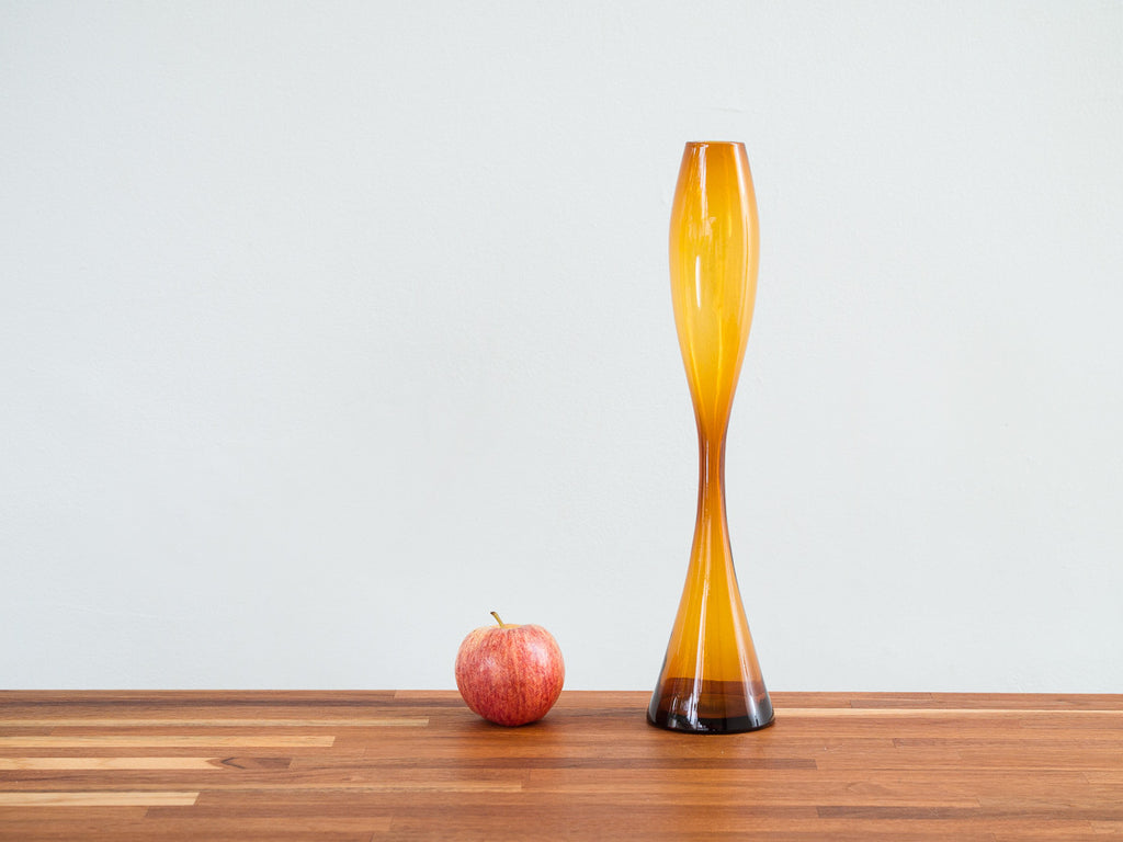 Vaso Âmbar em Vidro Italiano