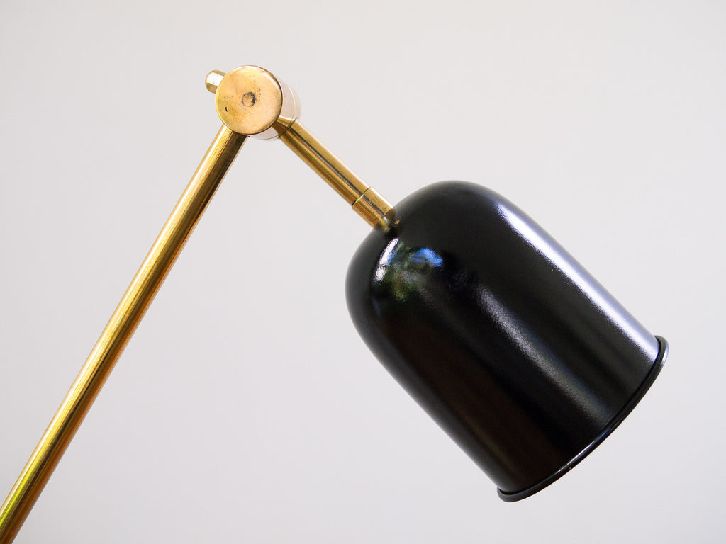 Luminária Articulada Preta e Latão