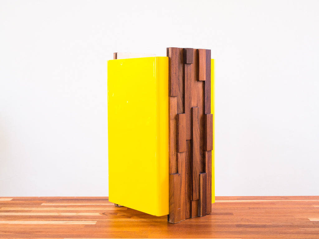 Percival Lafer | Abajur em Acrílico Amarelo e Caviúna