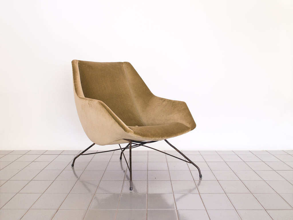 Carlo Hauner & Martin Eisler | Poltrona em Ferro e Veludo