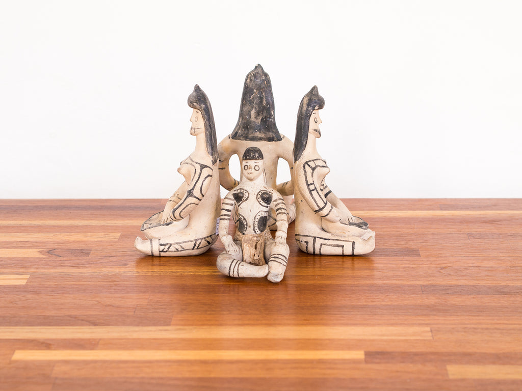 Set 4 bonecas Ceramica Karajás