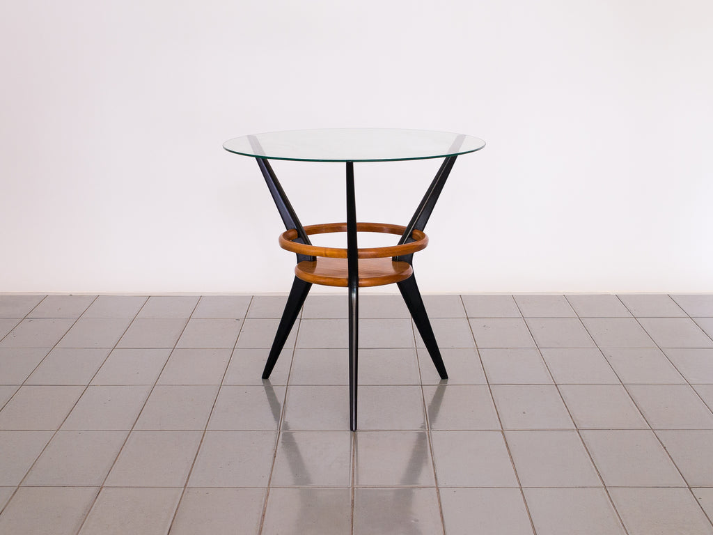 Mesa Redonda Pe Palito Marfim/Ebanizada