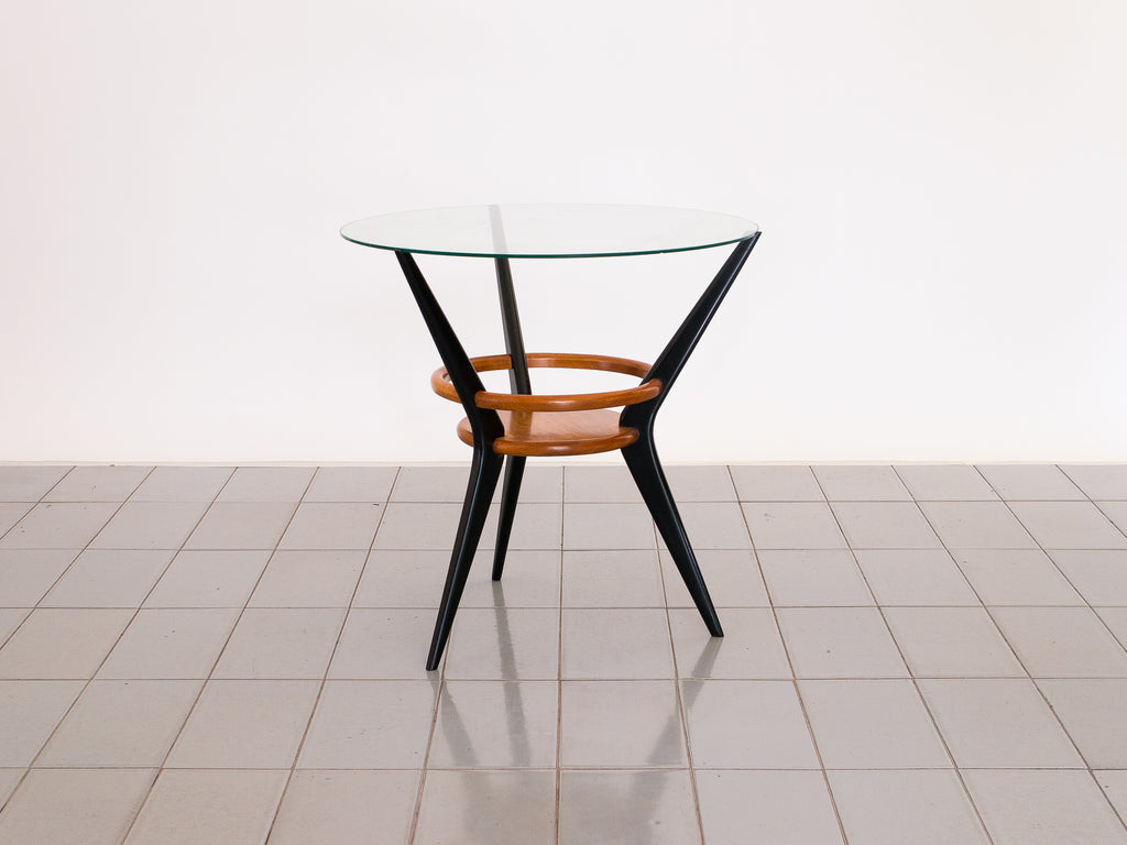 Mesa Redonda Pe Palito Marfim/Ebanizada