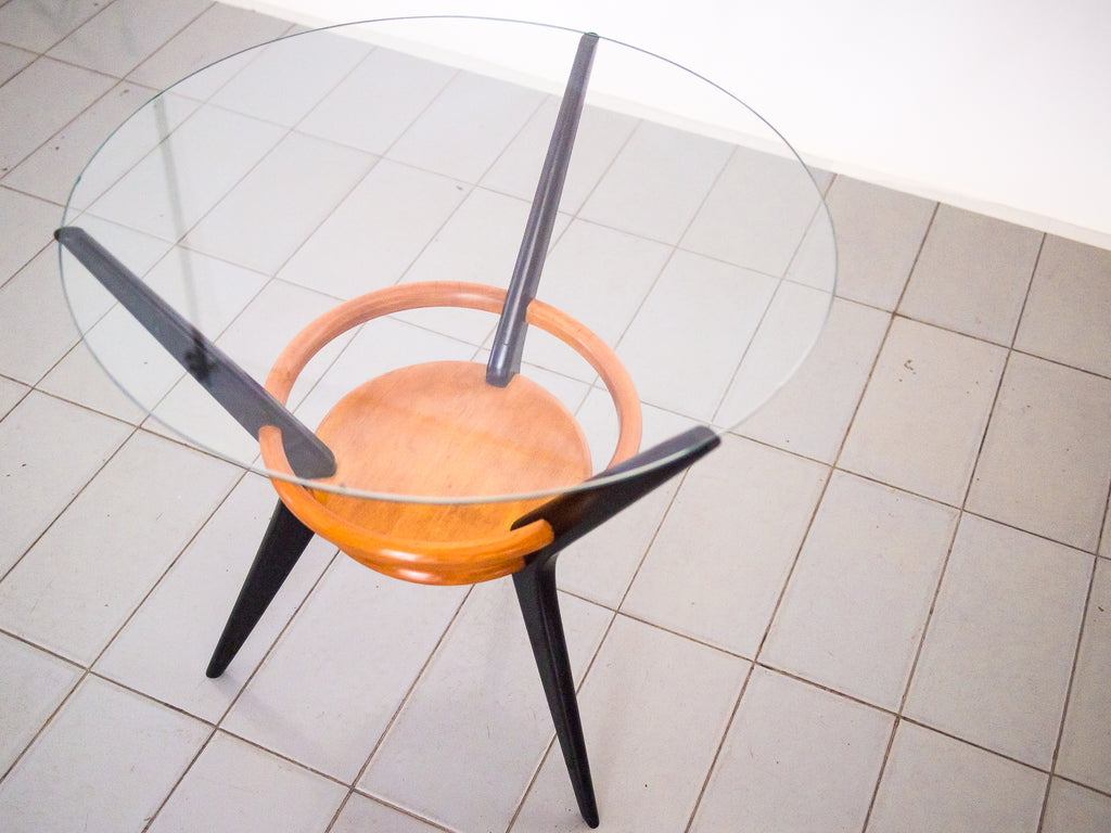 Mesa Redonda Pe Palito Marfim/Ebanizada