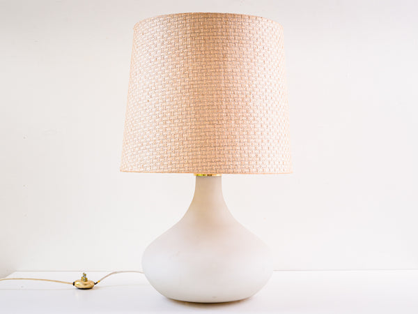 Enrico Furio Dominici | Abajur com Corpo Opalinado e Cúpula em Palha