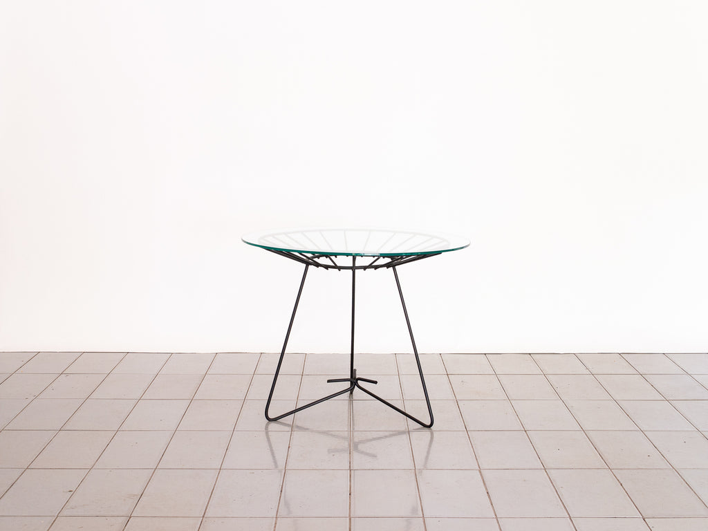 Mesa Lateral Redonda Ferro e Vidro