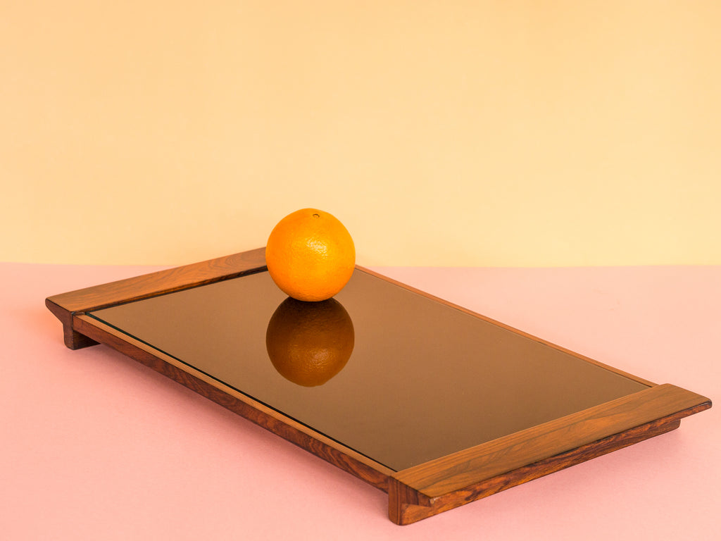 Bandeja Jacarandá Vidro Preto